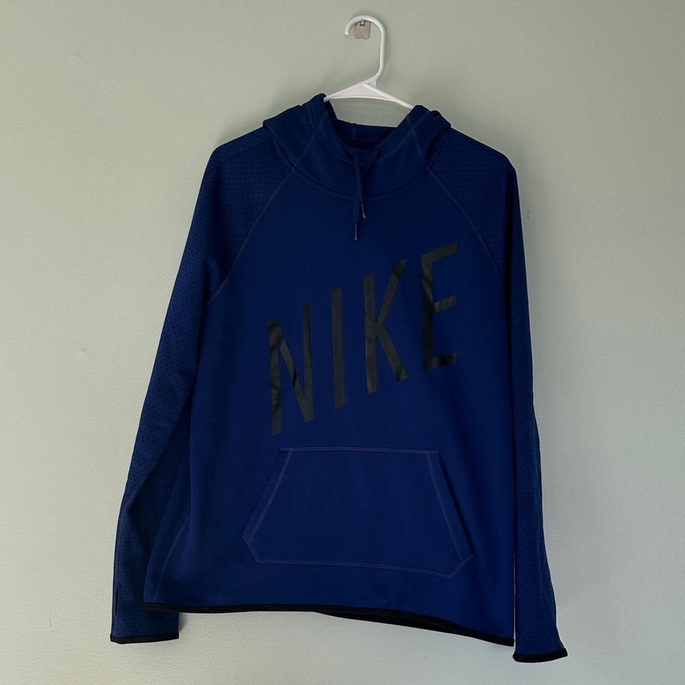 Nike DRI-FIT Blue Hoodie with Black Logo